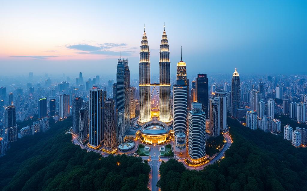 Pemandangan udara Kuala Lumpur dengan KLCC